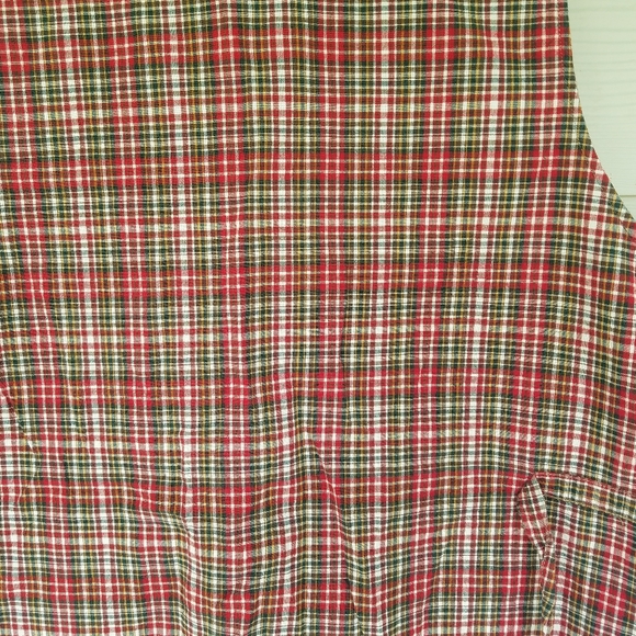 Vintage Christmas Vest Button Front Corduroy Quilted Plaid Back Holiday Vest - Picture 9 of 10